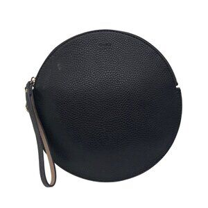 Remi Reid Black Faux Leather Circle Wristlet